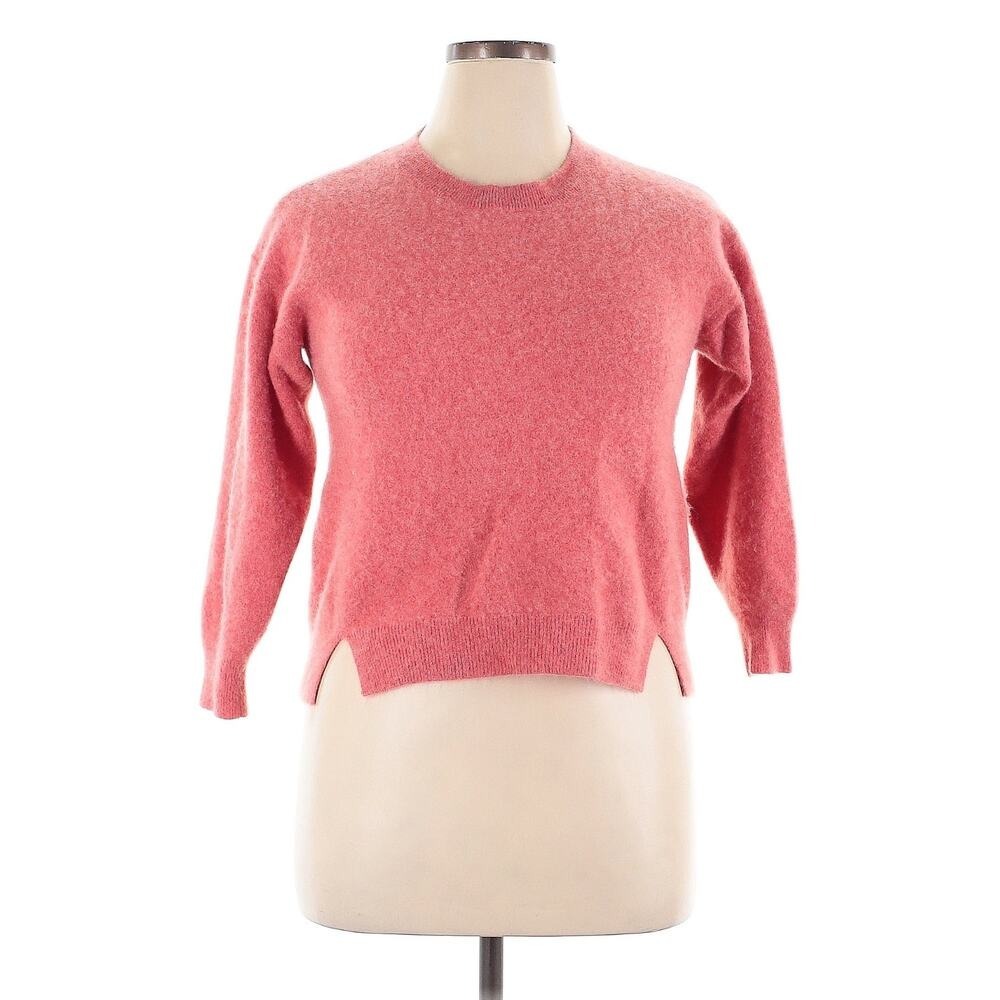 Magaschoni Cashmere Crewneck Sweater Coral Pink Long Sleeve XL - Picture 3 of 5
